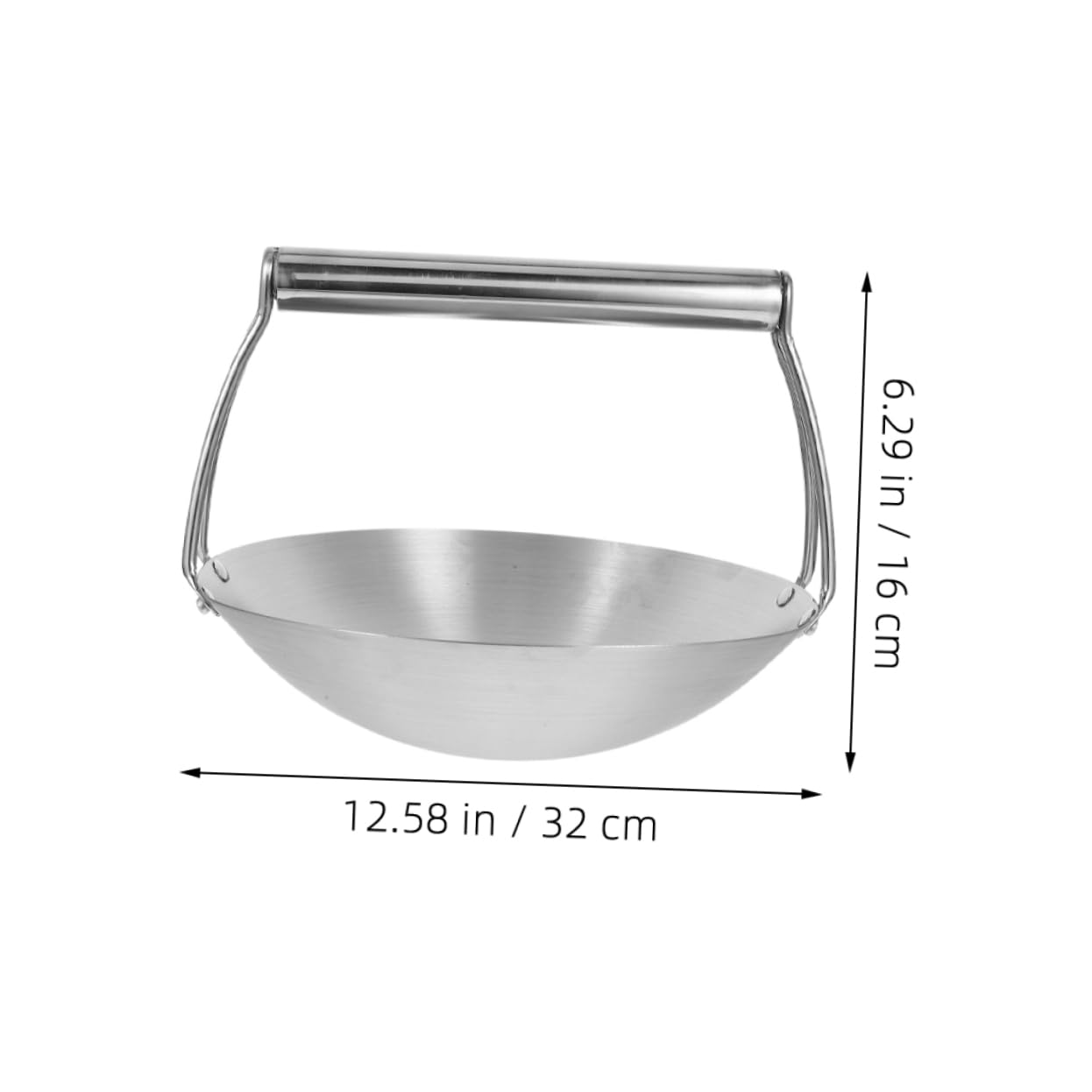 Cabilock Pentola Friggitrice Giapponese Wok Inossidabile in Acciaio Inox con Manico Ergonomico, Facile da Pulire, per Cucina e Campeggio