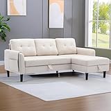 【Schlafsofa mit Hocker Couch】: Sofagarnitur mit umkehrbarer Chaiselongue. Und die Polystoffpolsterung dieser Sitzkollektion sorgt für einen stilvollen Look, der Vintage-Flair und modernes Wohnen vereint. Vervollständigen Sie Ihre Wohnzimmereinrichtung mit diesen schicken Sitzmöglichkeiten. Für Ihr komfortables Erlebnis sind 3 Dekokissen im Lieferumfang enthalten. Dieses stilvolle Beistelltisch ist die gute Wahl für Ihr Wohnzimmer.
