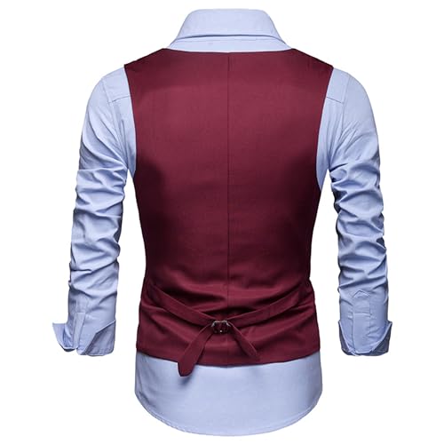 Maiyifu-GJ Men's Casual Business Suit Vest V-Neck Slim Fit Formal Dress Vests Solid Color Waistcoat for Suit or Tuxedo2