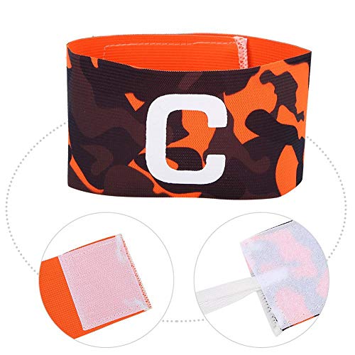 Dwawoo Capitán Brazalete, Nylon Fútbol Capitán Arm Band Team Sports Brazalete para fútbol Hockey Tenis Baloncesto Voleibol(Naranja)