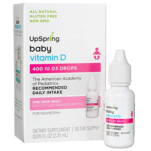 UpSpring Baby D Vitamin D3 Drops for Baby 2.25ml 400 IU 90 Day Supply UpSpring Baby D Vitamin D3 Drops for Baby 2.25ml 400 IU 90 Day Supply