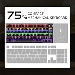 Newmen GM326 Mechanische Tastatur mit Kabel,Gaming Tastatur 75% Prozent,TKL Hot Swap LED Beleuchtung USB C Mini Mechanische Tastatur mit Knopf,für PC/Win/Mac,QWERTY Layout,Schwarz,Rote Schalter – Bild 4