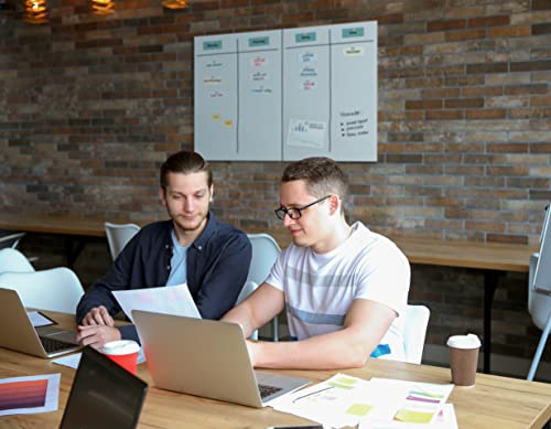 SIGEL GL541 Premium Glas-Whiteboard 100x65 cm, super-weiß: matt, nicht spiegelnd, SGS geprüft, einfache Montage, incl. 3 starke Magnete, Glas-Magnettafel Artverum