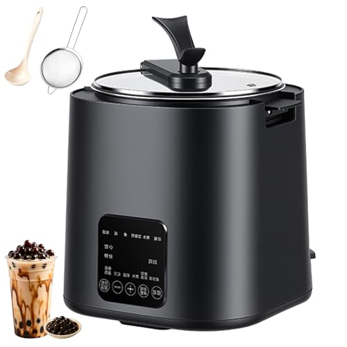 Máquina de burbujas comercial de 9 L, olla de perlas de tapioca totalmente automática con panel de control inteligente, mango antiquemaduras, 1300 W para panadería, tienda de postres