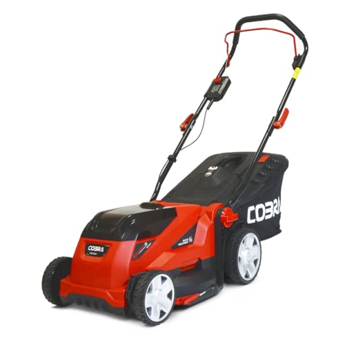 Cobra MX3440VX 40V Cordless Lawnmower with 2.5Ah Battery & Charger – 34cm Cutting Width, 40L Grass Bag, 5 Height Settings