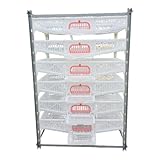 SechsstöCkige, Stapelbare KunststoffkäFige FüR Die Wachtelzucht Mit Automatischer Eiersammlung, EinschließLich TräNken Und Futterautomaten. Leicht Zu Reinigen, Geeignet FüR GeflüGelzuchtbetriebe