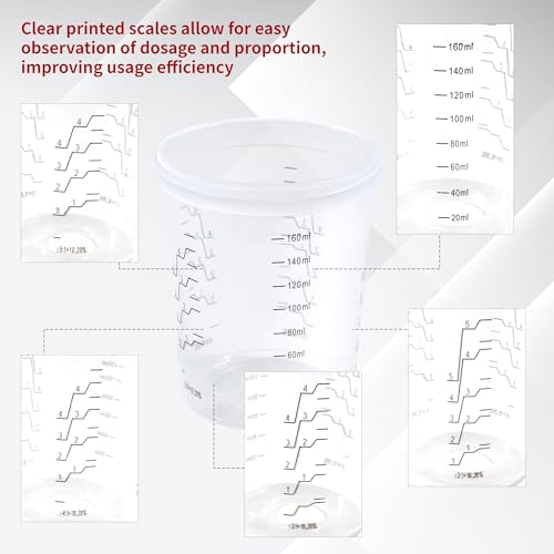 Image of Disposable Paint Gun Cups for Spray Gun, 6oz(160ML) 50 Liners Kit | 50 Pack Disposable Liners and Lids For HVLP & LVLP Automotive Spray Gun, Car Painting, and Furniture