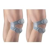 IMOCKA Knee Pain Relief & Patella Stabilizer Brace, Pain Relief Patellar Tendon Support (2X Gray)
