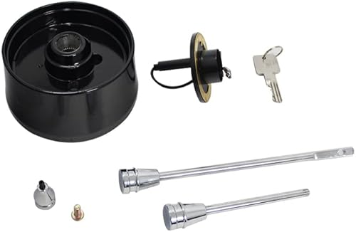 Miniatura 9 de Columna de dirección universal negra de 32 pulgadas con cambio de columna e inclinación con llave para transmisión manual, incluye adaptador de