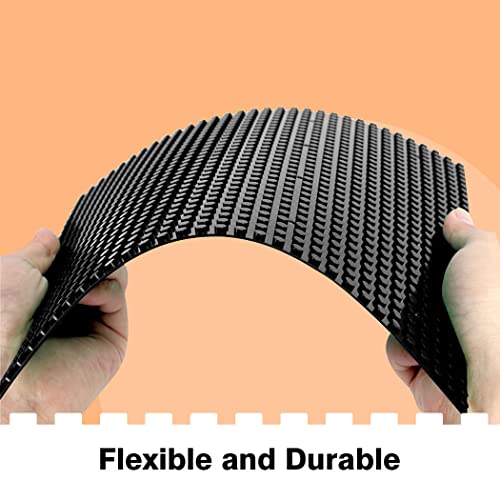 Image of 8 Pack Peel-and-Stick Building Baseplates, 10 inchx10 inch Classic Building Boards - 100% Compatible with All Major Brands of Toy Building Sets, Sturdy Stacking Play Table Top, Black