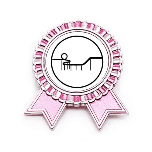 Broche rose Winner Award motif parc d'attractions en métal taille M