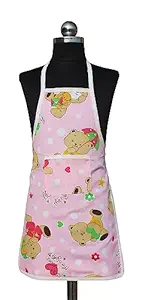 GLUN Printed Kid Apron with 1 Front Pocket Pocket Type Q Pink Color Pack of 1
