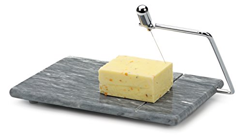 RSVP International Cheese Slicer Cut Cheese, Meats & Other Appetizers, 10.25x9.5x1", Gray Marble