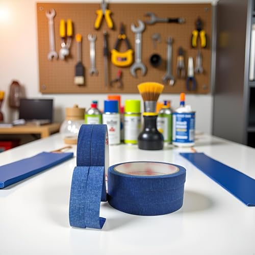 Image of Blue 50M Painters Clean Peel Masking Tape Car Sticker Decor Sticker Adhesive DIY Painting Paper Hardware Accessories Home Appliance Practical and Deft Masking Tape Painting Supplies and Tools Tape
