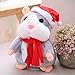Bisnuy Cheeky Hamster Talking Mouse pet Christmas Toy Speak Sound Record Hamster Gift - Gray