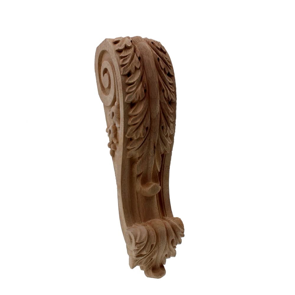Applique en bois de chêne massif sculpté 38x10cm pour moulure chic