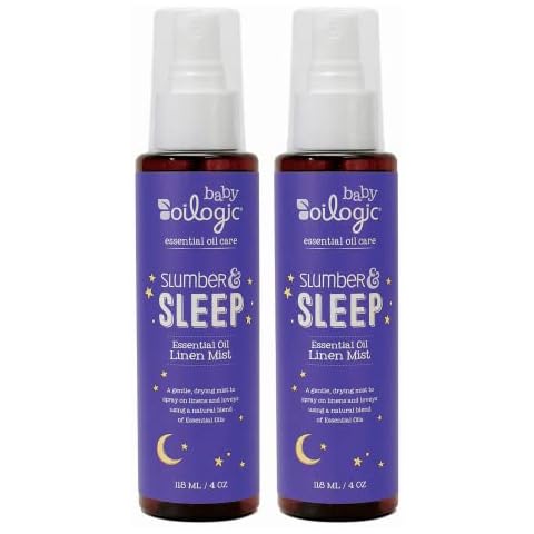 Oilogic Slumber & Sleep Spray for Babies & Toddlers - Relaxing, Calming & Soothing Room Aromatherapy Fabric & Linen Mist with 100% Pure & Natural Essential Oil Blend 2 Pack Cover