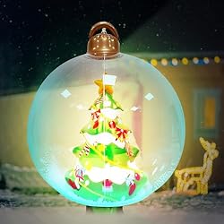 XXL Aufblasbare Weihnachtskugeln 60cm mit LED & Fernbedienung – 16 Farben für festliche Stimmung im Garten & Innenbereich!