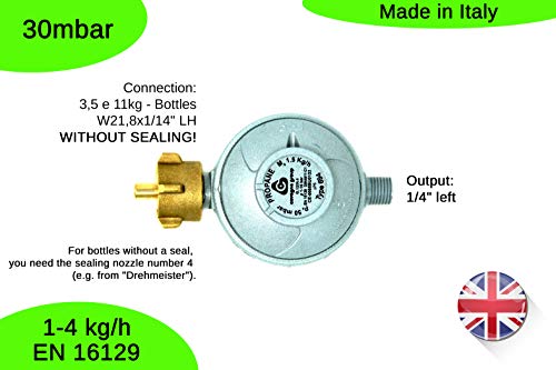 Cavagna Low Pressure Regulator 30 mbar 1.5 kg/ h- KLF Gas Pressure Regulator for Gas Grill, Heater, Patio Heater, Cooker-5