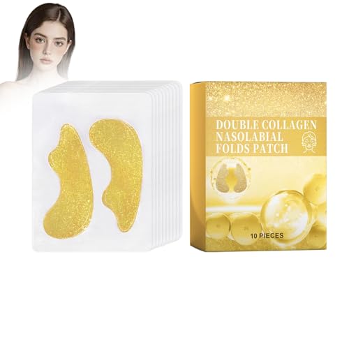10 Pièces Nasolabial Folds Patch, Patchs Anti-Rides Pour Le Visage, Patchs Liftants au Collagène, Réduit les Ridules, Raffermit la peau et Atténue les Rides d'expression