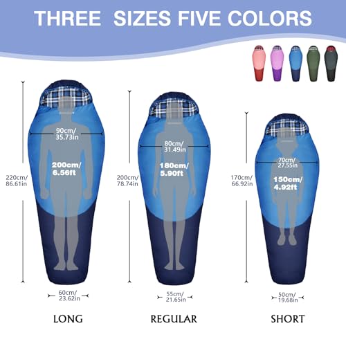 Wkfamout Cold Weather Mummy Sleeping Bag Flannel 0 Degree Winter Sleeping Bag Machine Washable Heavy Duty For Adults,Teenager With Compression Sack 4 Seasons For Camping Hiking Traveling thumb #1