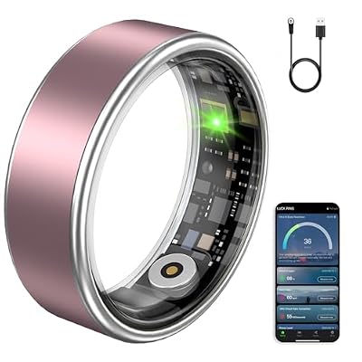 VAMOTRA Smart Ring Fitness Tracker Ring for Women & Men, Sleep/Step/Blood Oxygen/Heart Rate Monitor, Long-Lasting Battery Sleep Ring, No Subscription Fee (Matte Pink, 13#)