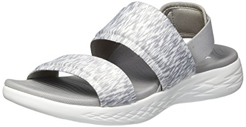 Skechers Performance On-The-Go 600-Foxy, Sandalia con Pulsera Mujer, Gris (GRY Black Textile/Trim),...