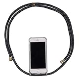 Funda, 100 % ajustable, carcasa de silicona, TPU, acceso libre a todos los puertos, elegante, moderno y de alta calidad al mismo tiempo, funda para teléfono móvil con correa, cordón, cadena para colgar en el cuello, correa para el cuello.