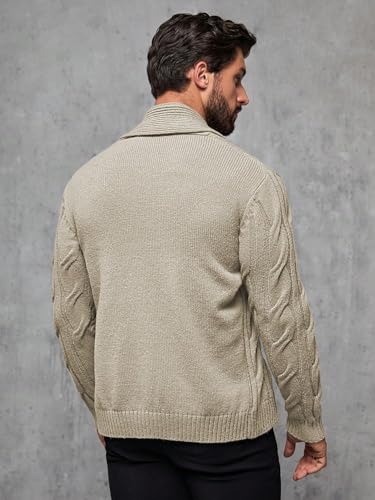 men's pullover sweaters Shawl Collar Knit Button Front Cardigan2