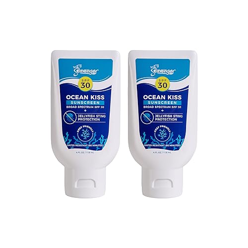 Seavenger Ocean Kiss Reef-Safe Sunscreen SPF 30-50 with Jellyfish Sting Protection (SPF 30), pack of 2