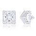 Orrous & Co. Legacy Collection Women's 18K White Gold Plated Cubic Zirconia Solitaire Square Cubic Stud Earrings, 2.00 Carats, One Size