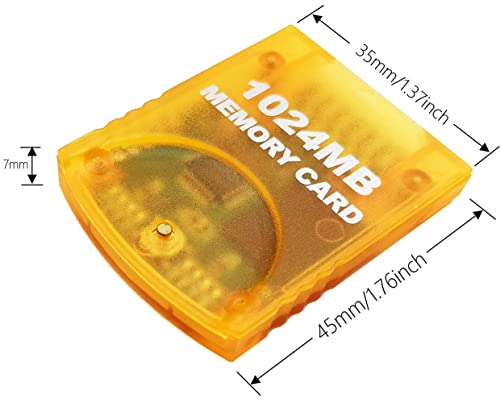 Hyamass 1024Mb(16344 Blocks) High Speed Gamecube Storage Save Game Memory Card Compatible For Nintendo Gamecube & Wii Console Accessory Kits -Yellow #TOP1