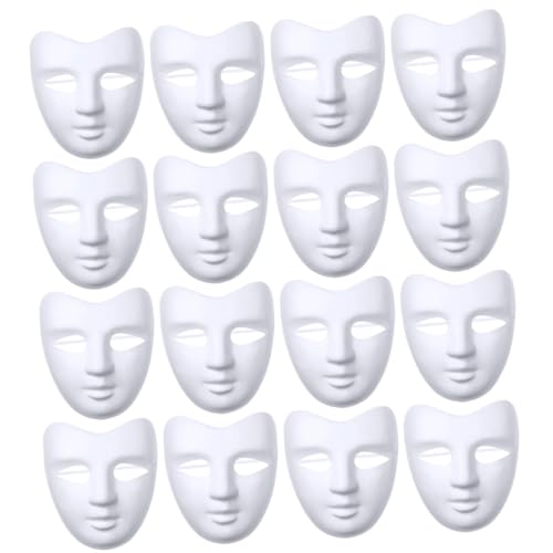 Masques vierges à décorer lot de 20 en papier blanc léger formes variées
