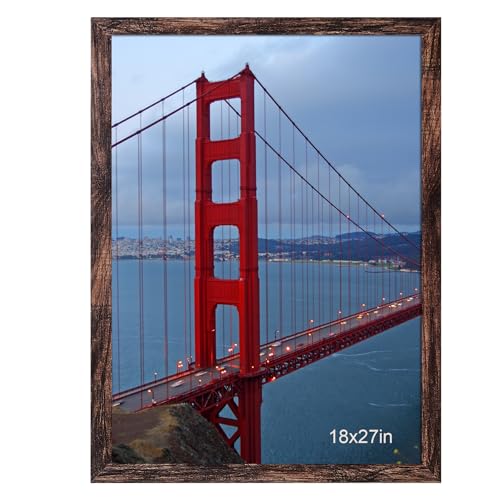 BESCRCL 18x27 Picture Frame Brown Poster Frames Wall Hanging Display Pictures 18 x 27 without Mat 1 Pack