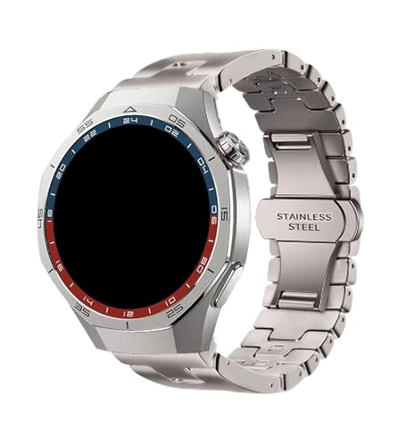 [PLYYQZM] 22mm H �^�X�e�����X�X�`�[���X�g���b�v .Hua wei �ɍ��� Watch GT 5 Pro GT5 GT4 GT3/3Pro GT2/2E/2Pro 46mm ���^���o���h �ɓK�p(Titanium Color,For GT5