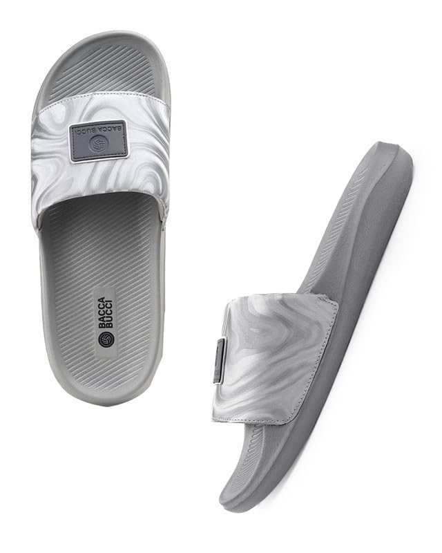 Image of Bacca Bucci Hologlide Men's Comfort Slides | Cushioned EVA Footbed | Anti-Slip Sole | Lightweight Everyday Sliders