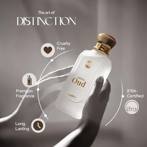 Image of Ajmal White Oud Eau De Parfum 100ML - Floral Woody Musky Long Lasting Perfume for Men & Women | Unisex Luxury Fragrance