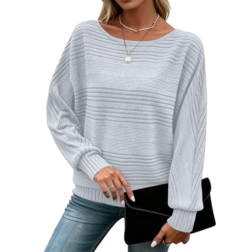 Image of Women's Batwing Tunic Tops, Long Sleeve Shirts Blouses, Business Casual Sweater for Office Work