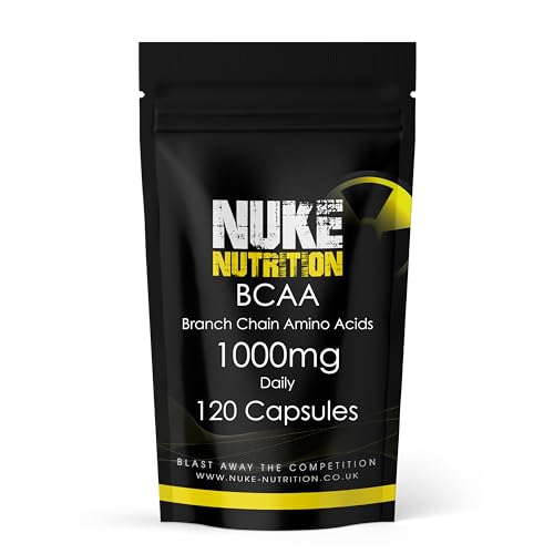 Nuke Nutrition BCAA Capsules | 120 Capsules 1000mg | Advanced Essential Amino Acids Supplement to Build Lean Muscle | Boost Recovery, Muscle Building & Growth | Leucine, Isoleucine & Valine | Vegan