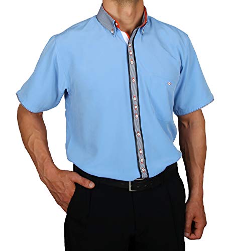Chemise de créateur en bleu clair normal coupe droite microfibre premium