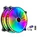 miłośnik 200mm wentylator wentylador PC. Fans przypadku komputerów 6PIN. Cicho mute. RGB. Cooler Dostosuj grzejnik 5 V komputer (Blade Color : 2 in 1)