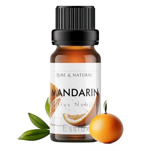 Image of Esslux Mandarin Essential Oil | 100% Pure Natural Oil for Diffuser & Aromatherapy | Ideal for Skin Care, Soap Making, Candles & Perfume | Fresh, Citrusy Scent for a Revitalizing Experience, 15 ML