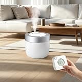 OUSI Aqua 316 Stainless Steel Warm Mist Humidifier with Remote Control,4L/1.1Gal Warm Mist Humidifier for Bedroom,3 Mist Level & Precise Humidity Control,Easy to Clean Filterless Hot Steam Humidifier