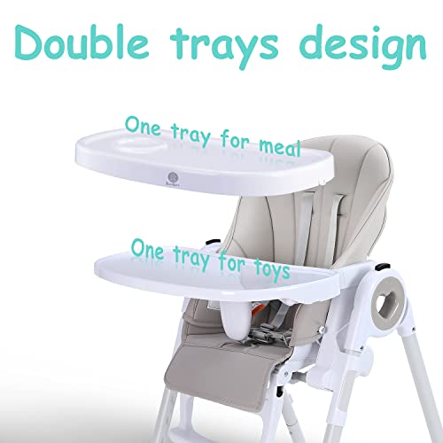 4 In 1 Baby High Chair, Foldable Booster Seats, Adjustable Height, Reclining Backrest And Footrest, Double Removable Tray, Highchair For Toddler And Infant #TOP3