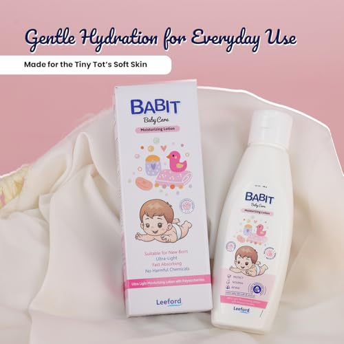 Image of Babit Baby Lotion - Pack of 2 (100ml each) | Shea Butter Enriched | Gentle Hydration & Non-Sticky Care | Baby Moisturizer Lotion for Newborns, Babies & Kids (5-10 Years)