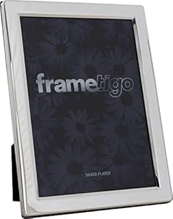Frametigo Silver Plated Flat Edge Photo Frame - Fits Photo Size 8"x10" (20x25cm)