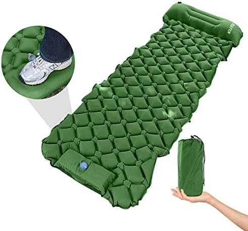 WILD FUN Inflatable Sleeping Pad for Camping Built-in Pump Ultralight Compact Camping Air Mattress for Adults Backpacking,Hiking