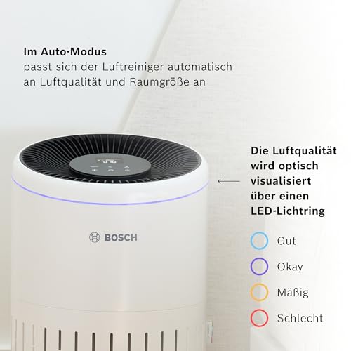 Bosch Air 4000 Luftreiniger - Für Räume bis zu 62,5 m² - Entfernt effizient Schadstoffe - Mit 3-in-1 Luftfilter, Smart Sensor, Automatikmodus, Ruhemodus ( – Bild 4