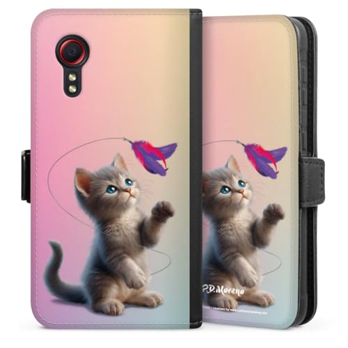 Housse Samsung Galaxy XCover 5 EE motif chat plume idéal pour le quotidien