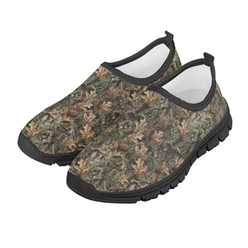 Pointodoor Boys Girls Shoes Kids Slip on Tennis Running Shoes with Hunting Oak Camouflage Sneakers for Kids School Fashion Flats Anti Slip Lightweight